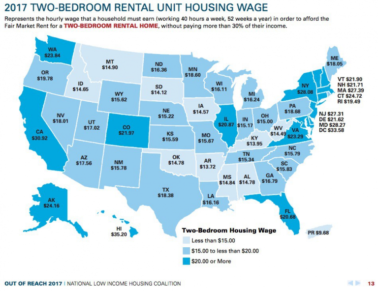 3 Maps That Show The Hourly Wage Needed To Rent A 2 Bedroom Apartment 