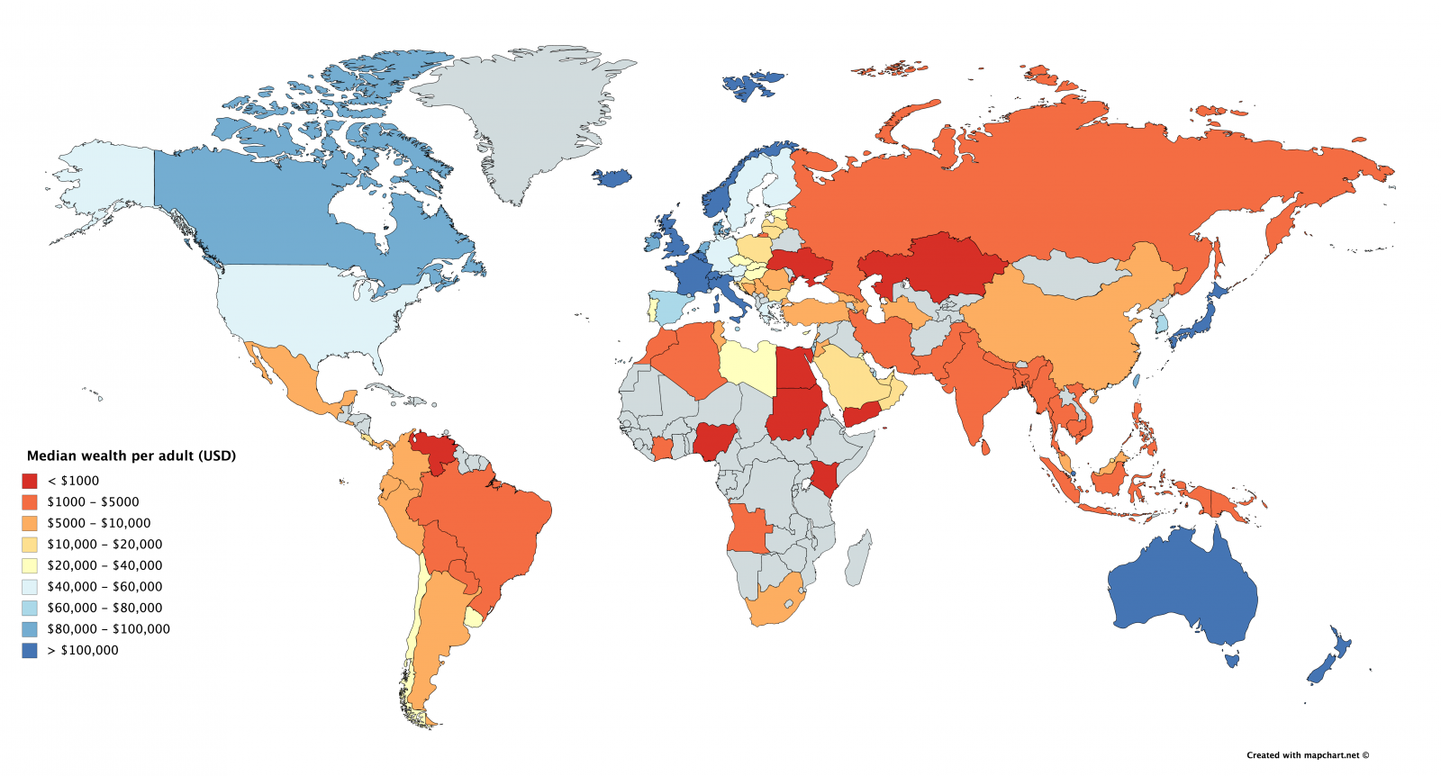 This Map Shows The Median Wealth Per Adult 2017 - Tony Mapped It