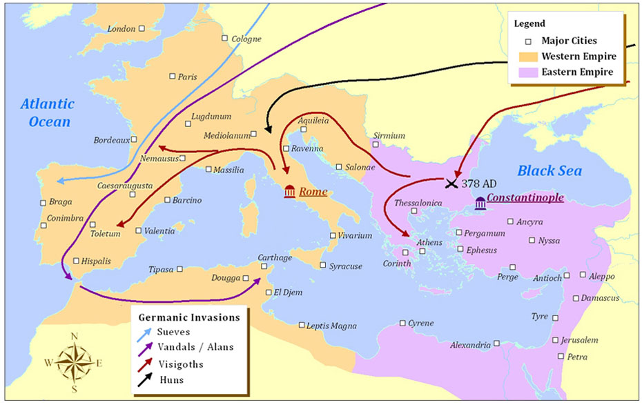 Fall Western Roman Empire Map 