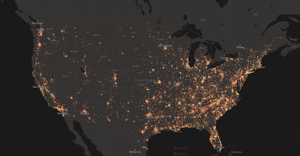 This map shows the 150000 shootings in America in the past 5 years