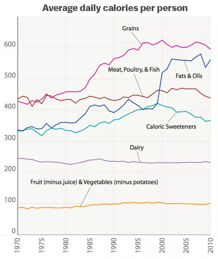 This Chart Show Average Daily Calories Per Person In USA