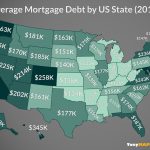 This map shows the average mortgage debt by us state in 2019