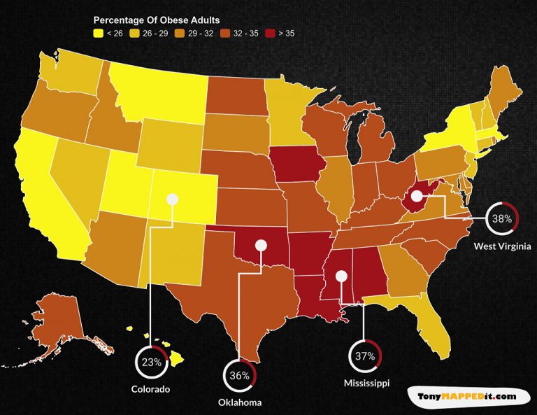 America's Obesity Epidemic Explained In 24 Maps And Charts - Tony Mapped It