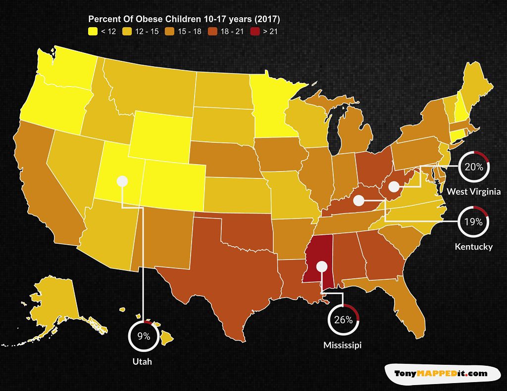 America's Obesity Epidemic Explained In 24 Maps And Charts - Tony Mapped It