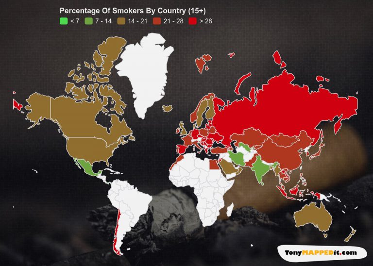 Smoking Rates By Country - Tony Mapped It