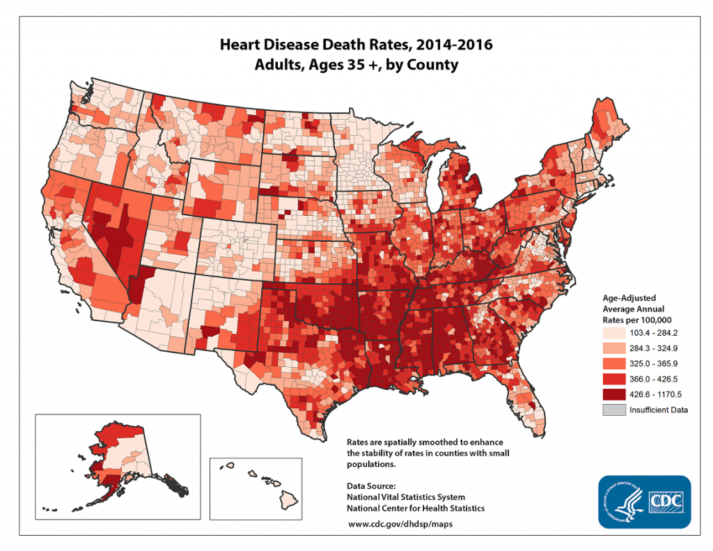 This Map Shows Heart Disease Death Rates In USA