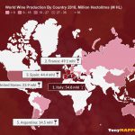 this map shows world wine production by country