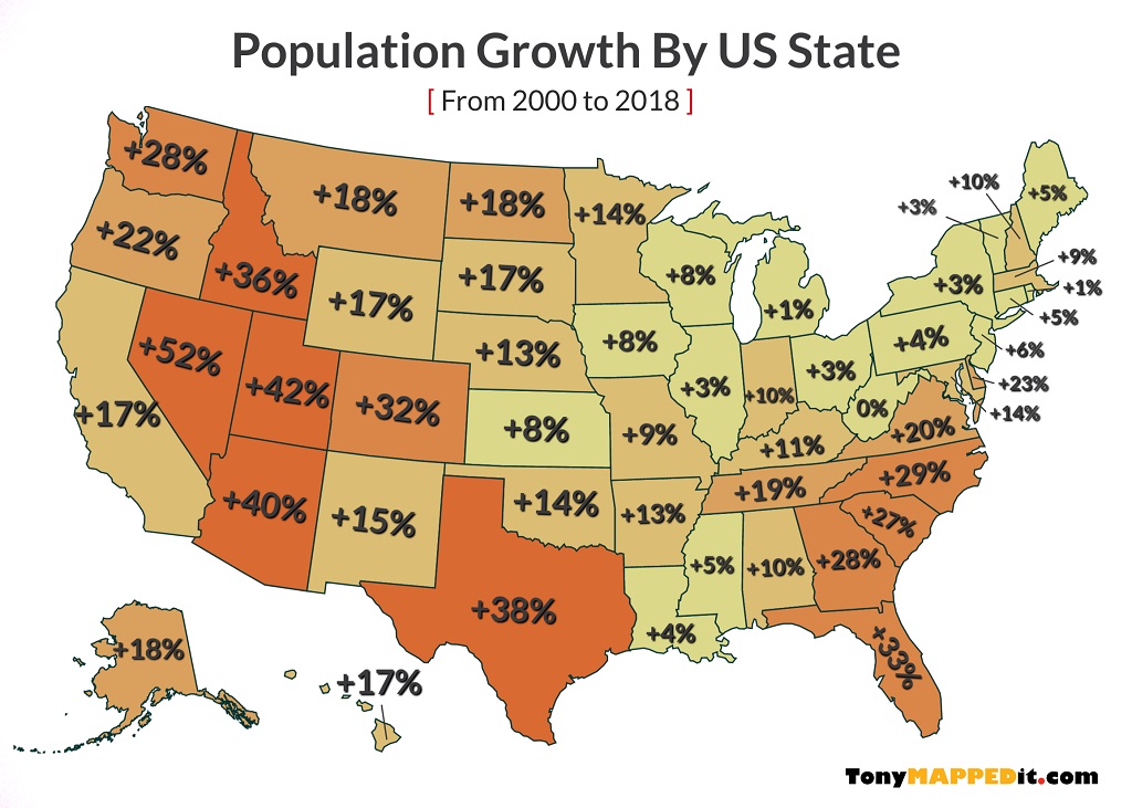 map of us states by population density