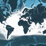 This map shows all the shipping routes in the world