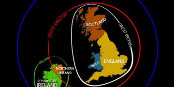 This Map explains the differences between England GB UK