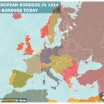 Map of Europe 1914 vs Borders Today